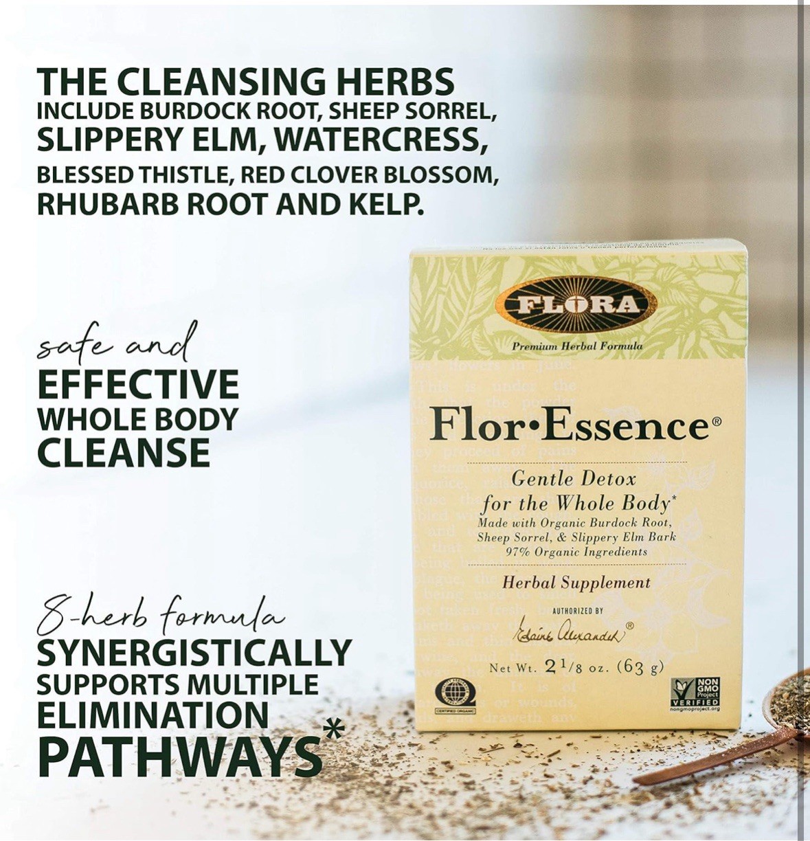 Flora Flor•Essence Organic Herbal Tea 2.2 oz Loose Herbal Blend