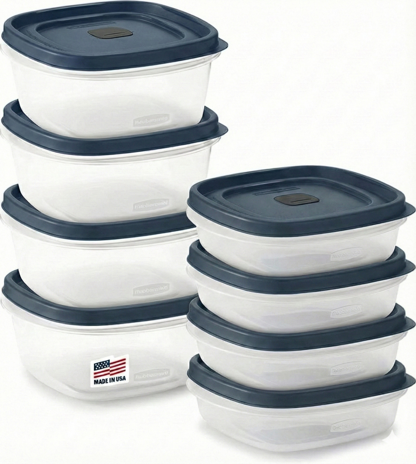 Rubbermaid Plastic Food Storage, Red, Blue Spruce and Blue Vented Lids (16Set)