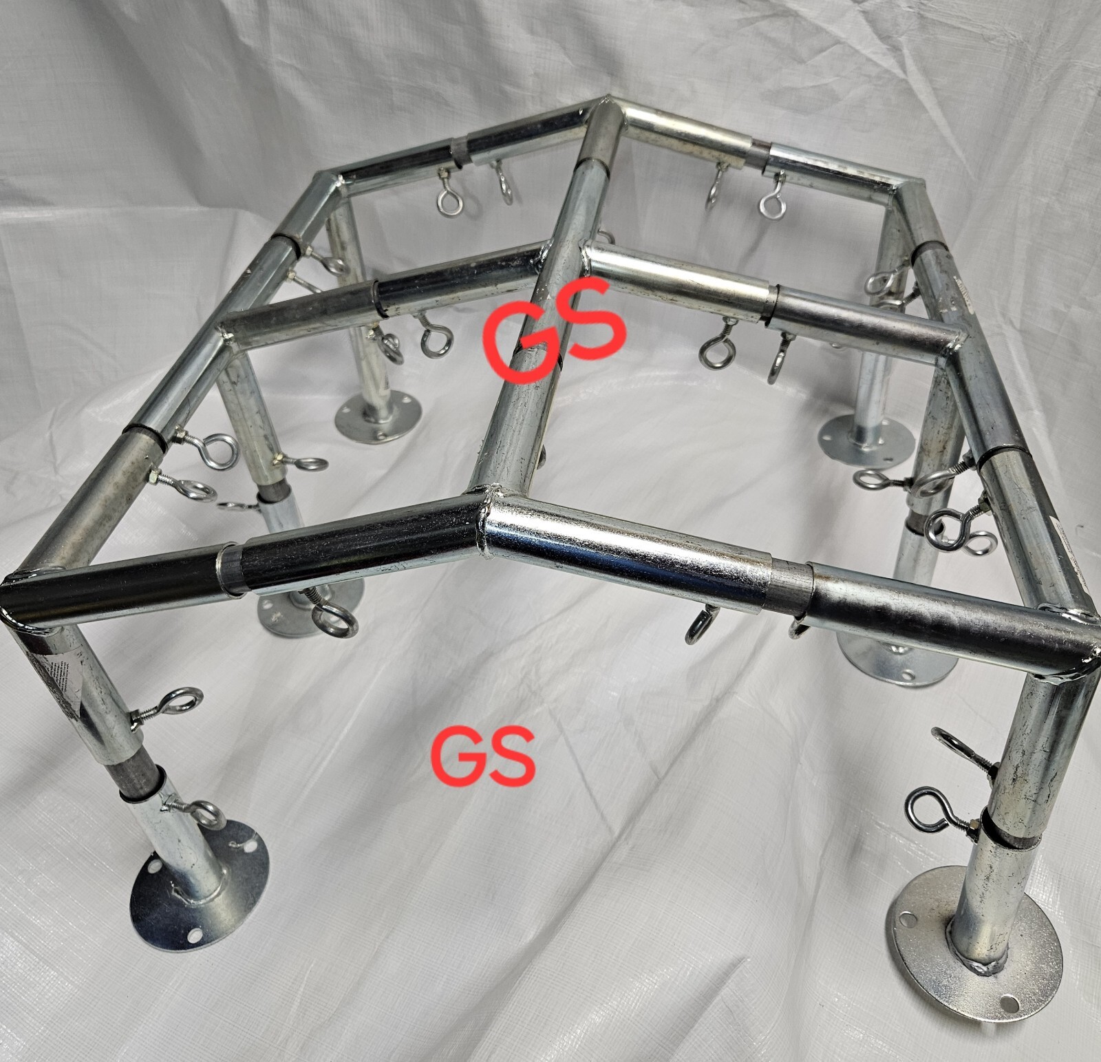 8 Leg Canopy Low Peak 10x30 Fittings Set 3/4'' Carport Frame Shed Tent 102Degree