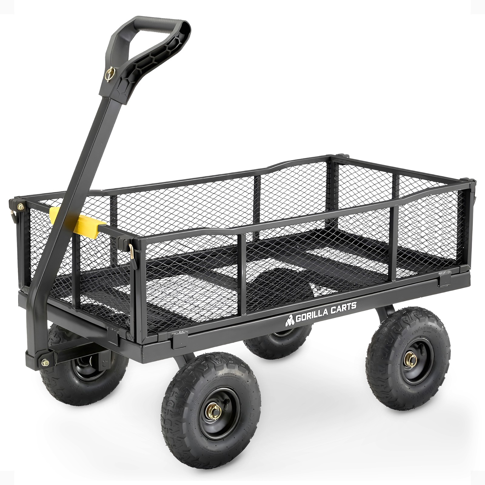 Gorilla Carts Steel Utility Cart Garden Beach Wagon, 900 Pound Capacity, Gray