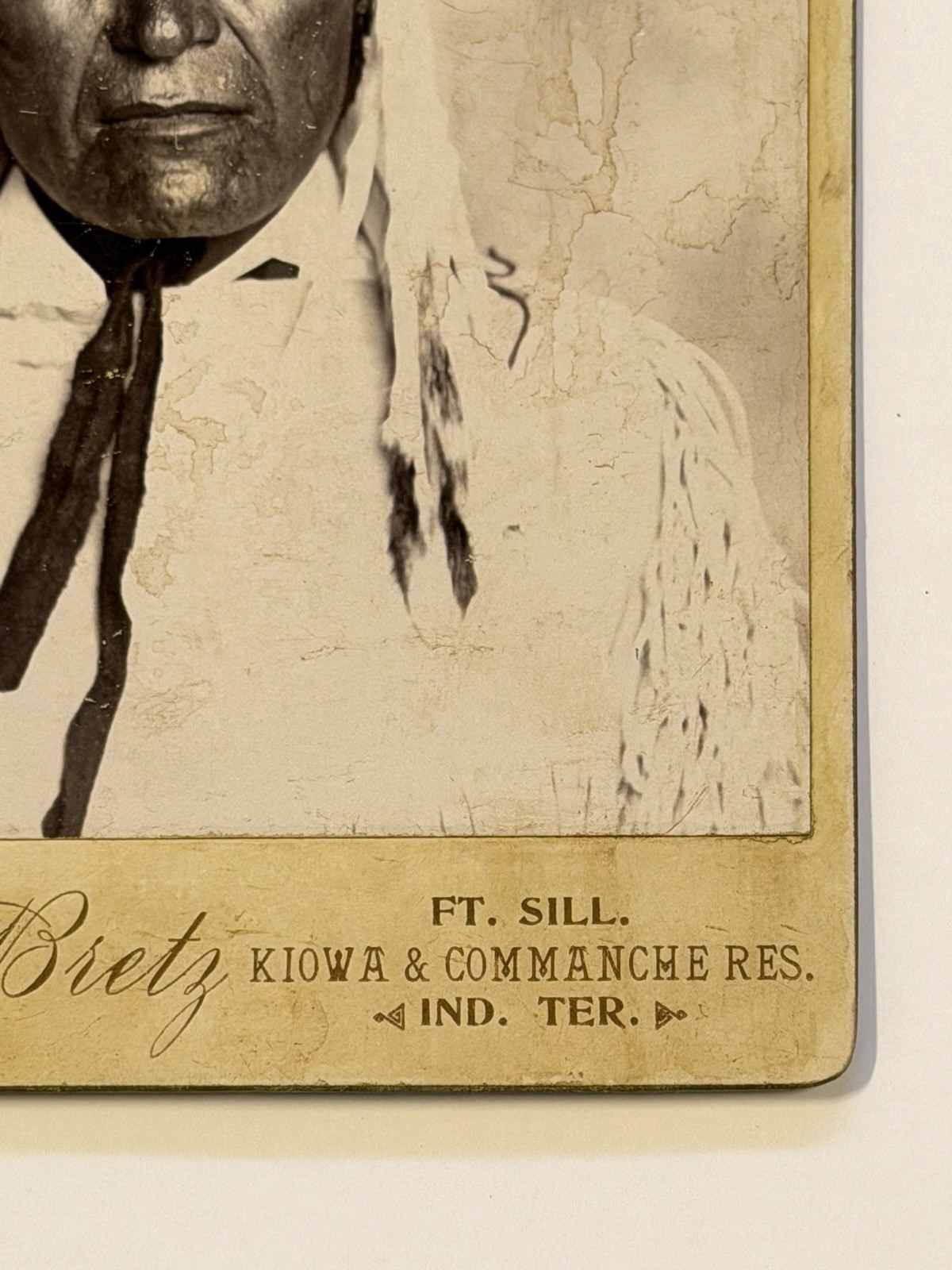 Vintage Native American Indian Cabinet Card; Fort Sill;