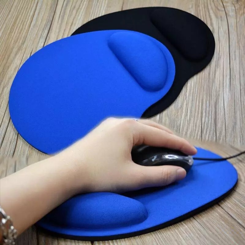PC Mouse pad Ergonomic Comfortable Mat With Wrist Rest Support Gray Non Slip