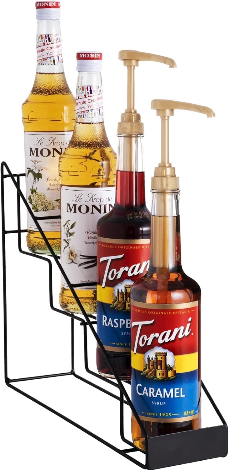 Coffee Syrup Organizer â€“ Coffee Syrup Rack & Stand Compatible with Torani & M