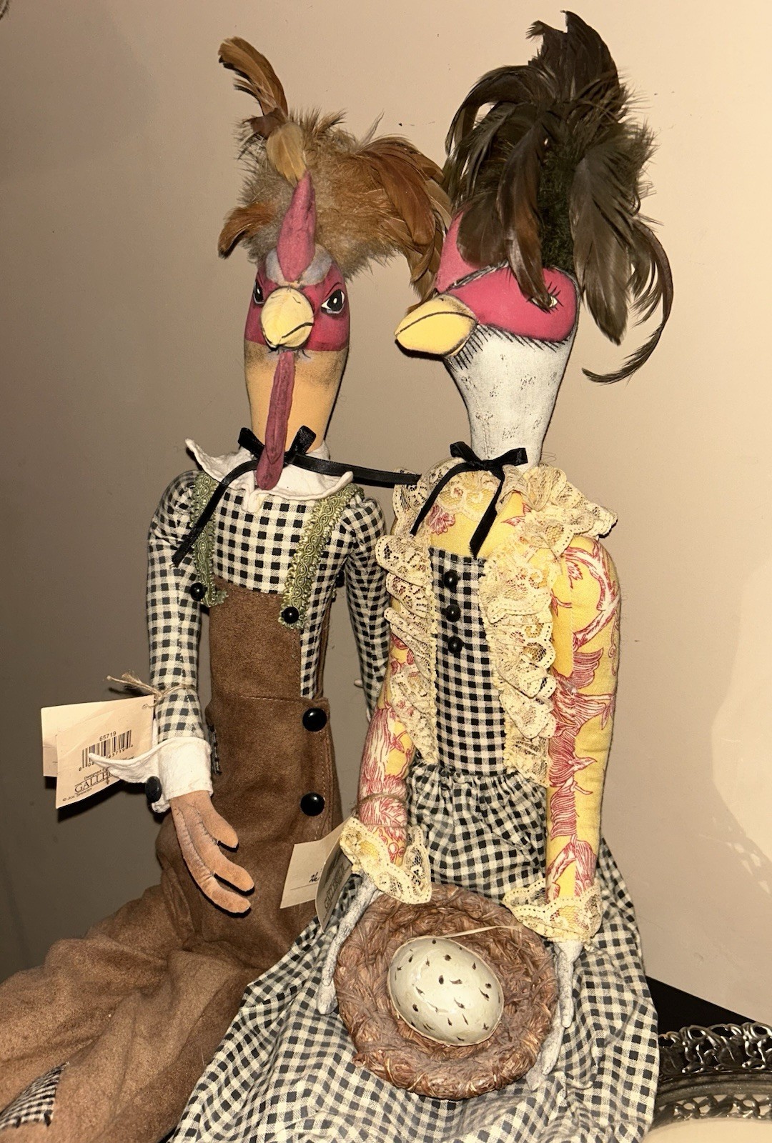 Gathered Traditions Reginald Rooster And Hermoine Hen By Joe Spencer