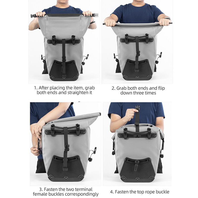 ROCKBROS Pannier Bag Bike Rear Rack Seat Bag Storage Pouch Trunk 25L Waterproof