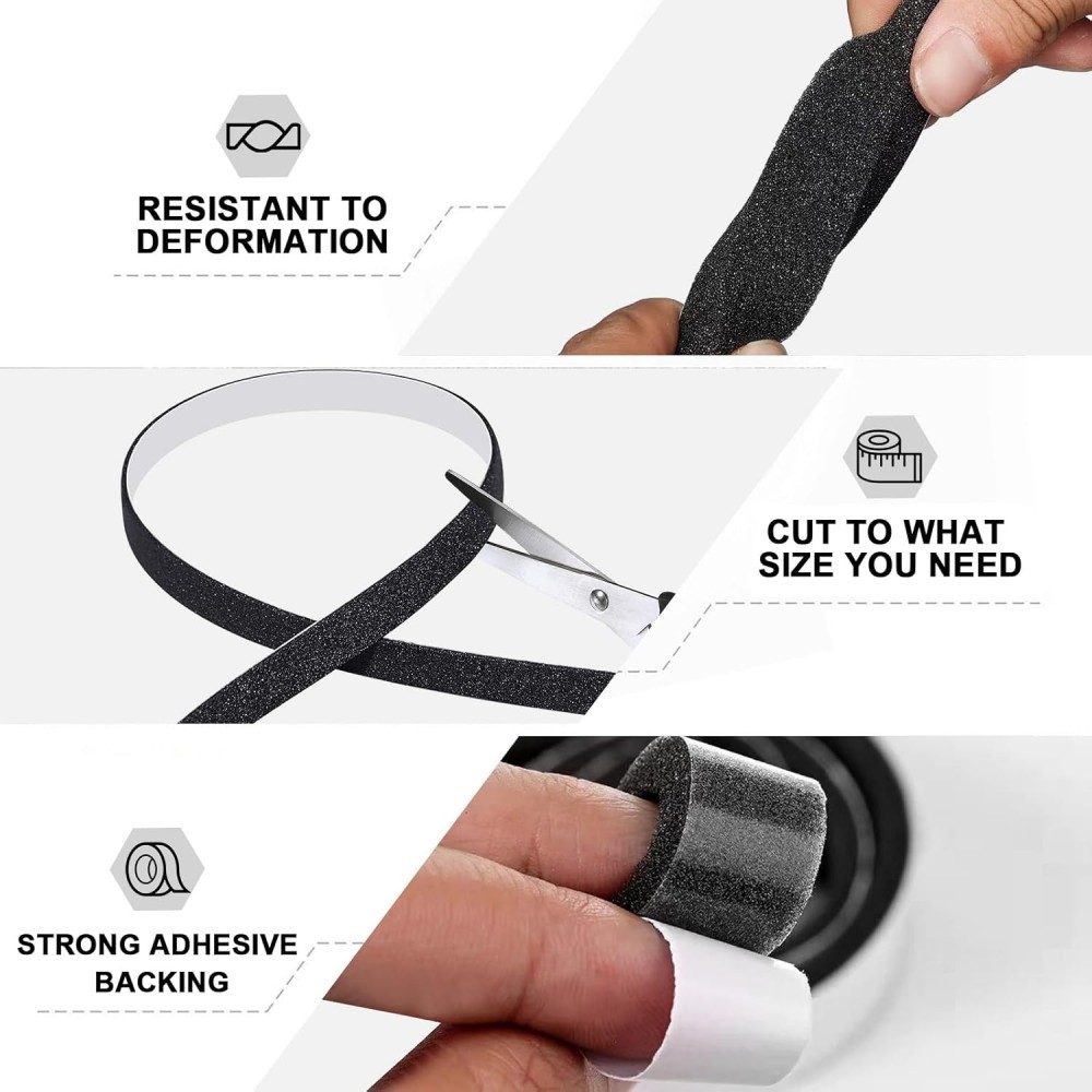 Foam Insulation Tape Door Seal Strip Weather Stripping 1In x 3/4In x 16.5Ft