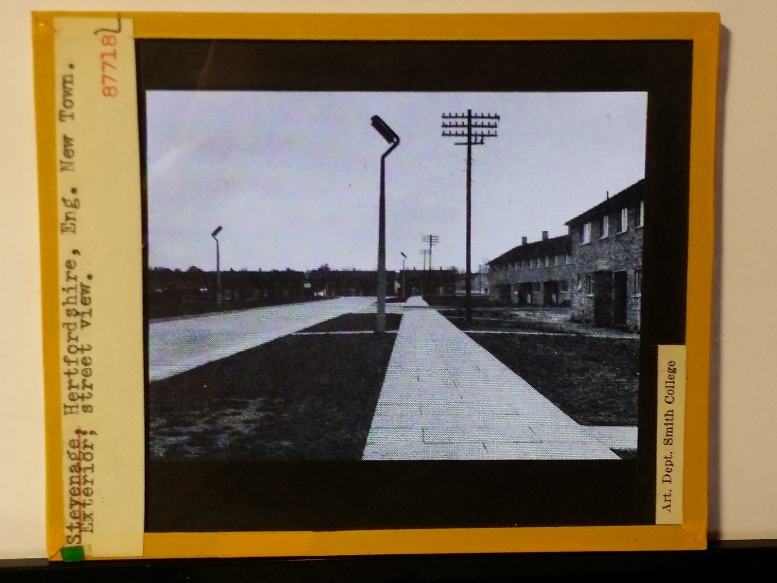 New Town, Stevenage, Hertfordshire, England, Magic Lantern Glass Photo Slide