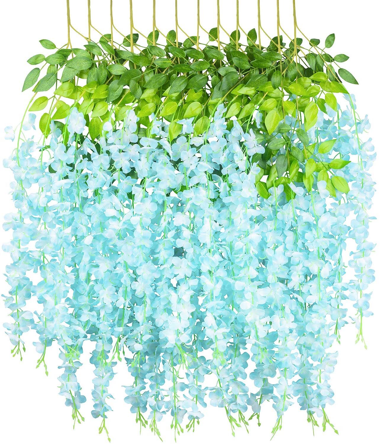 24× Artificial Wisteria Vine Hanging Flower 3.6 Ft Wedding Garden Colorful USA