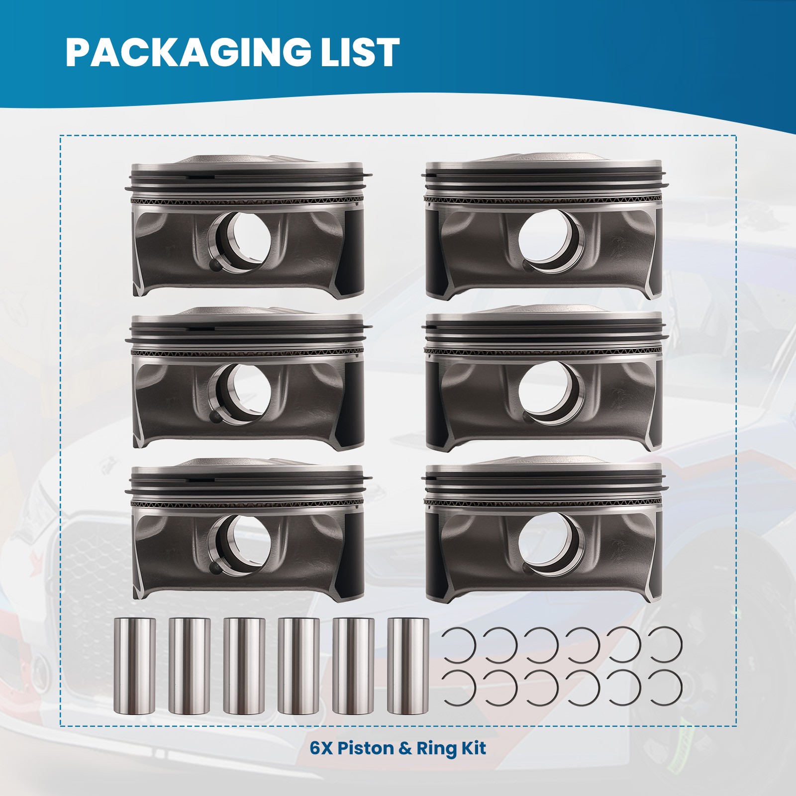 3.6L Piston Assembly Set for Cadillac CTS GMC Acadia Chevy Traverse 12616972