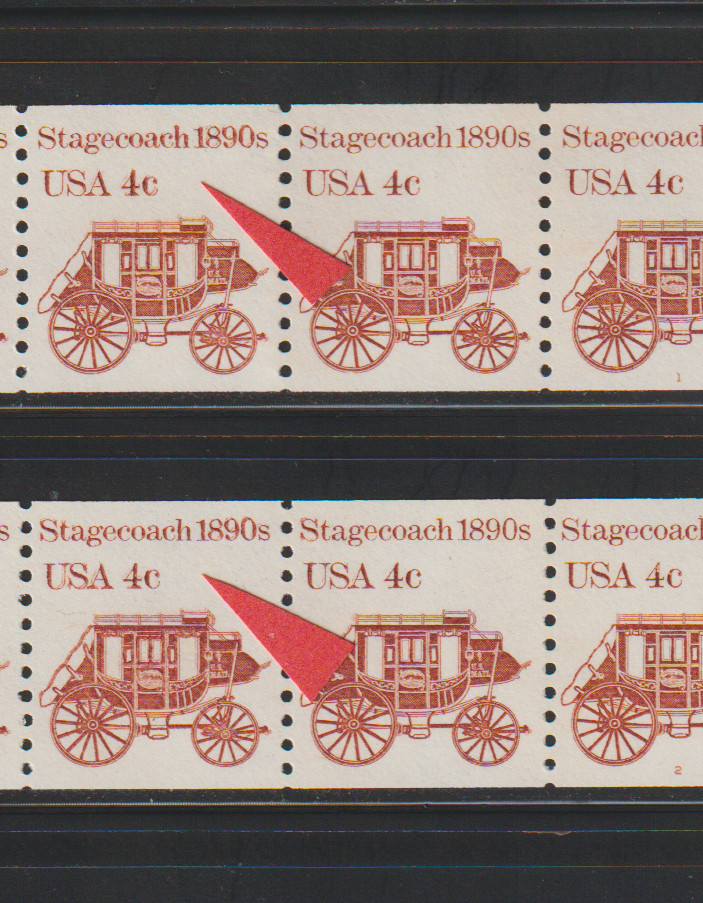 US PNC EFO Stamps 1898A Stagecoach: PNC8 #1 & #2 Chill Roller & "Quotation" MNH