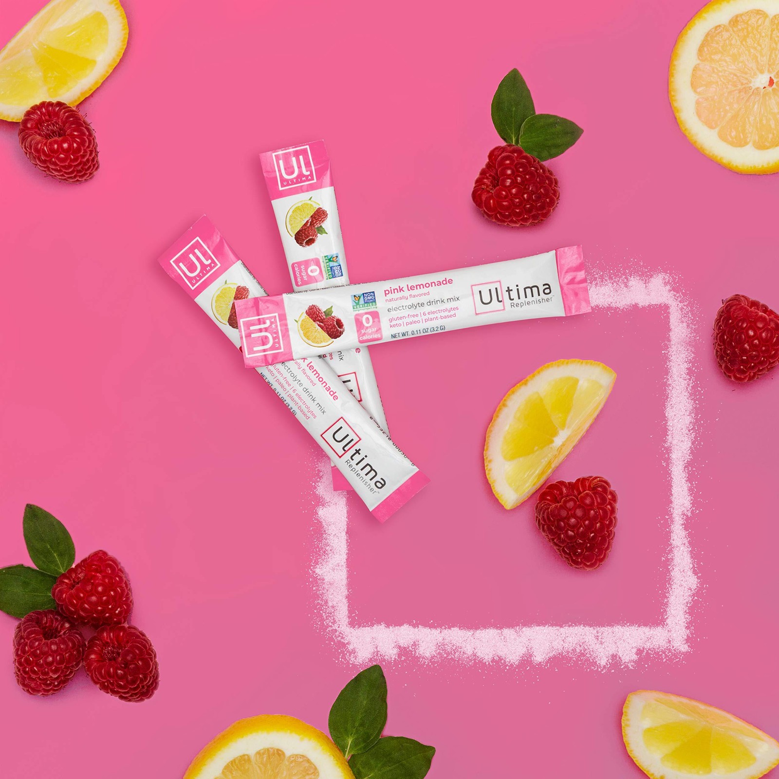 10/26 Ultima Replenisher Electrolyte Hydration Drink Mix, Pink Lemonade, 20 Serv