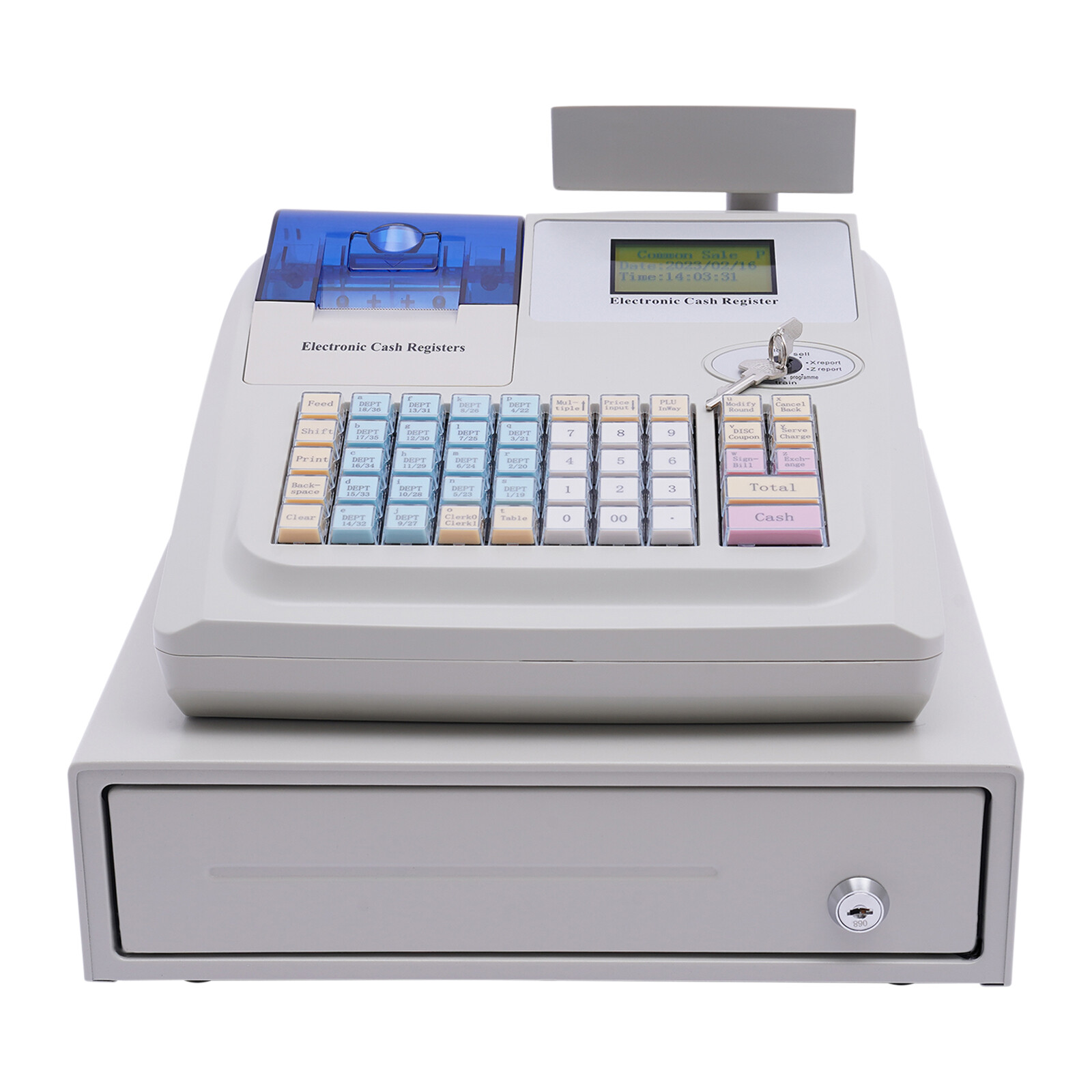 NEW Electronic Cash Register 48 Keys Cash Management System with Thermal Printer