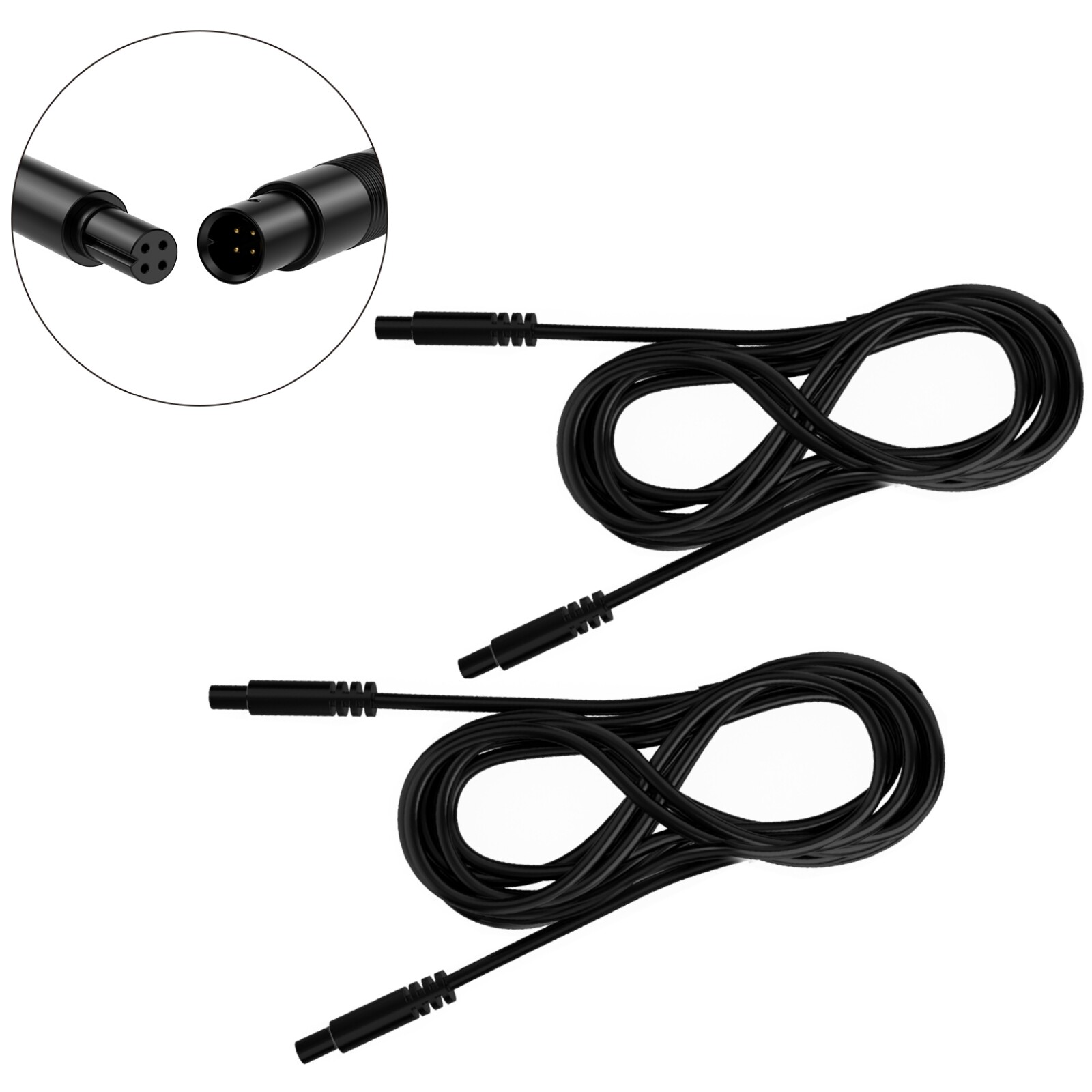 2PCS 6.6FT 4 Pin Extension Wires Cable For Full Angle RGB/RGBW LED Rock Lights