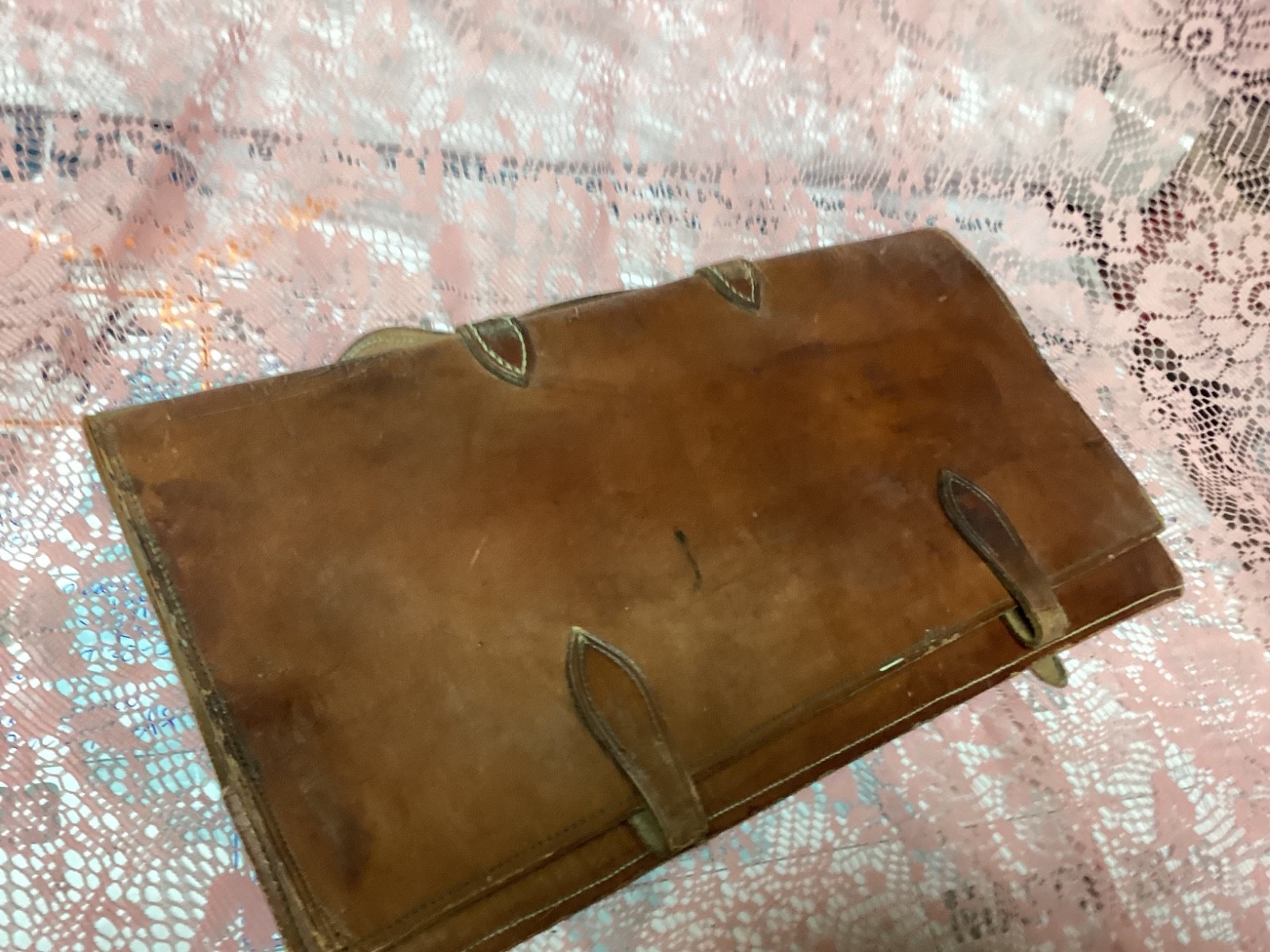 1830's Pre Civil War Leather Document Holder old orignal piece of history
