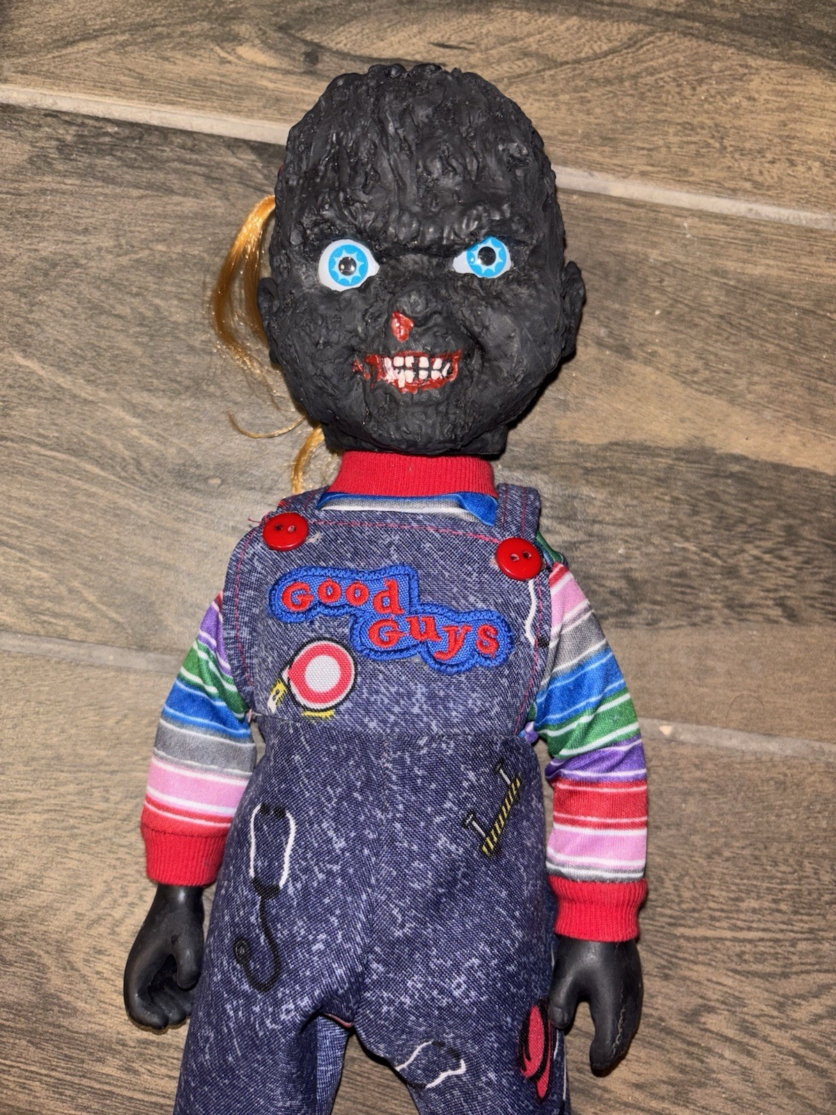 Chucky Doll Burnt Child play 1 Mezco Doll Size Mexico Brand