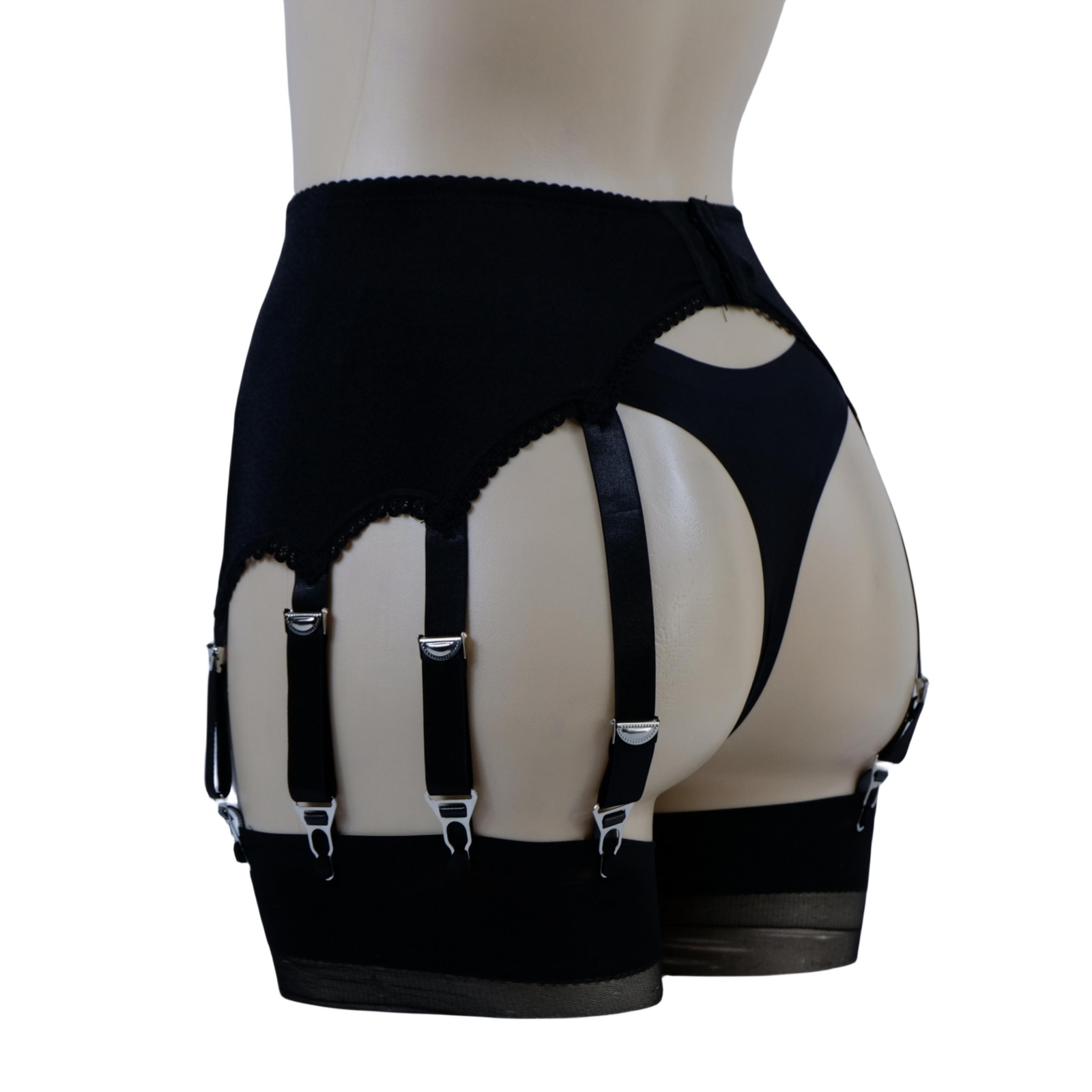 Luxallacki High Waist 10 Straps Garter Belt for Thigh Highs Girdle Metal Clips