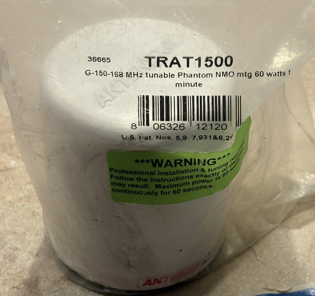 ANTENEX TRAT1500 G-150-168MHz PHANTOM UNITY GAIN NMO ANTENNA Tunable New