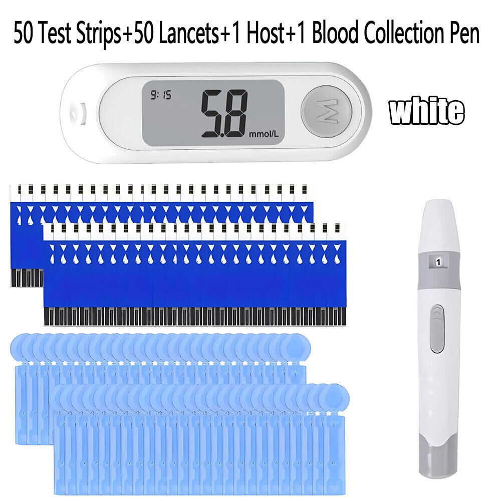 Blood Glucose Meter Diabetes Testing Kit Sugar Meter Glucometer 50 Test Strips