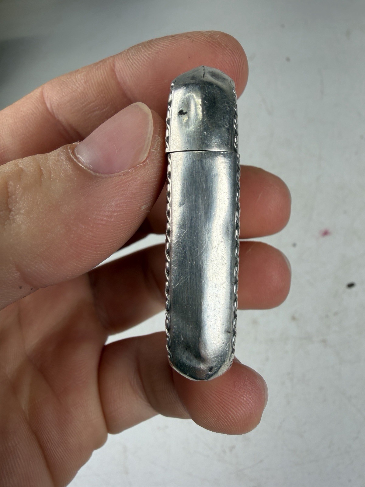 Antique Victorian Sterling Silver Repoussé Match Safe Vesta Case Late 1800s