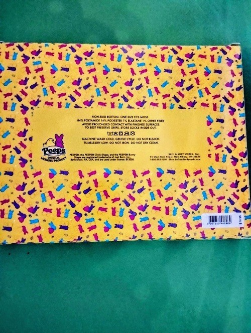 Bath & Body Works PEEPS SHEA INFUSED LOUNGE SOCKS Pink Easter Bunny FREE SHIP