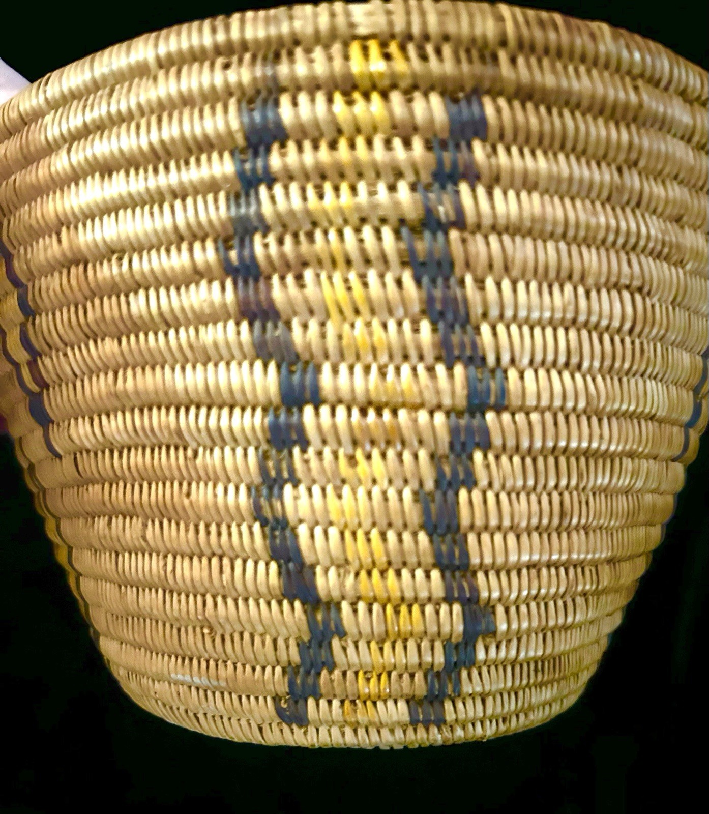 Rare Panamint California Native Basket Butterfly Diamond Zig Zag Polychrome