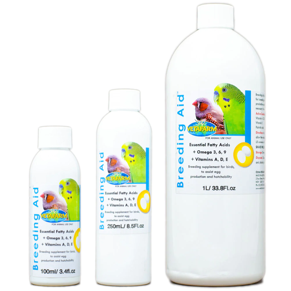 Vetafarm Breeding Aid Bird Supplement - Boosts Egg Production 100mL 250mL 1000mL