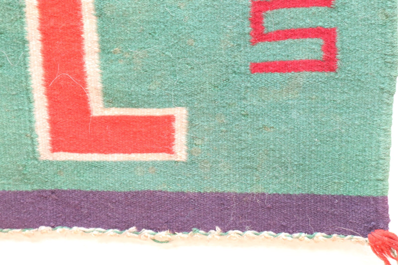 Antique Navajo Germantown Weaving Rug Pictorial Textile 23x22" VTG Whirling LOG