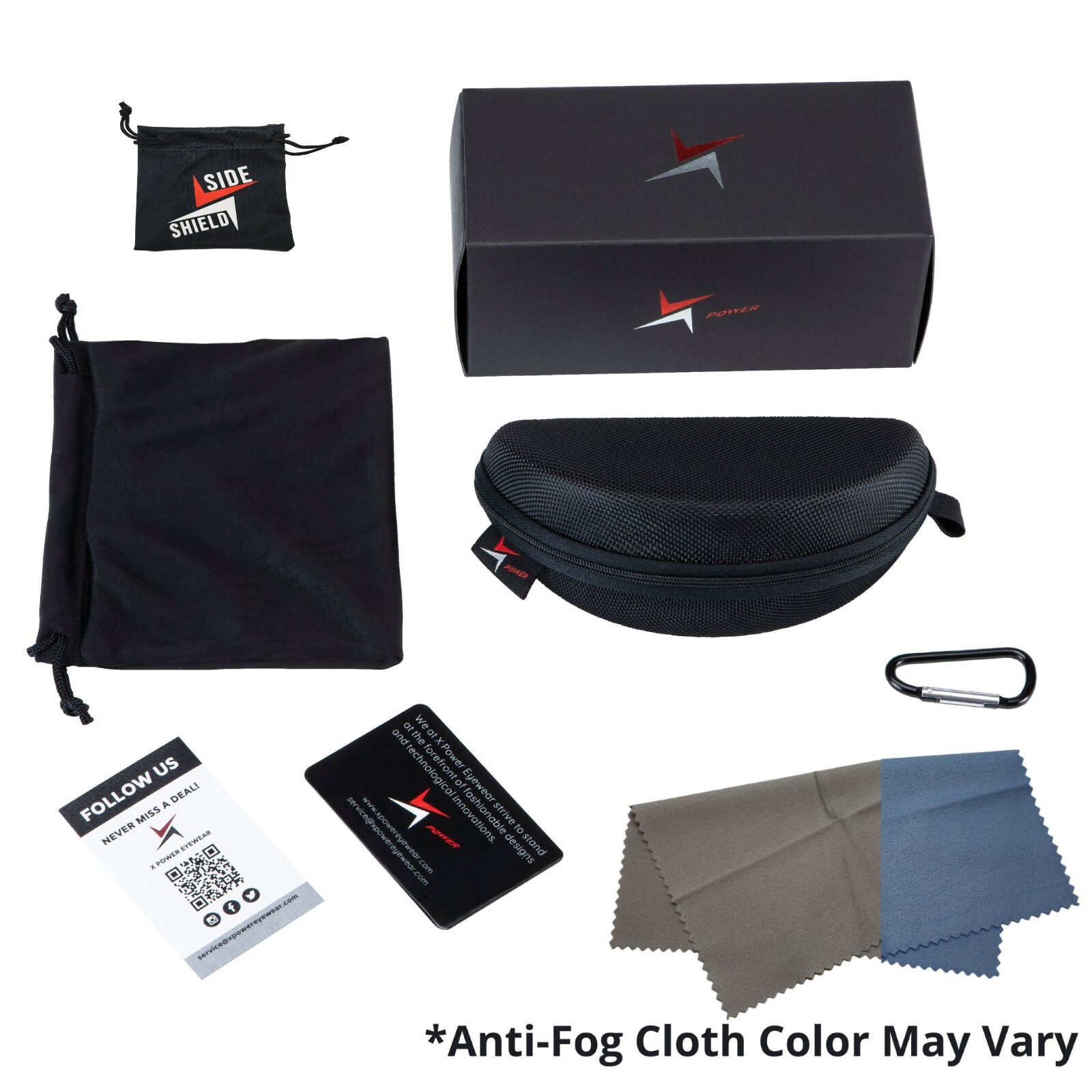 X Power ANSI Z87+ Weekenders XL Safety Sunglasses and Side Shield Combo, UV 400