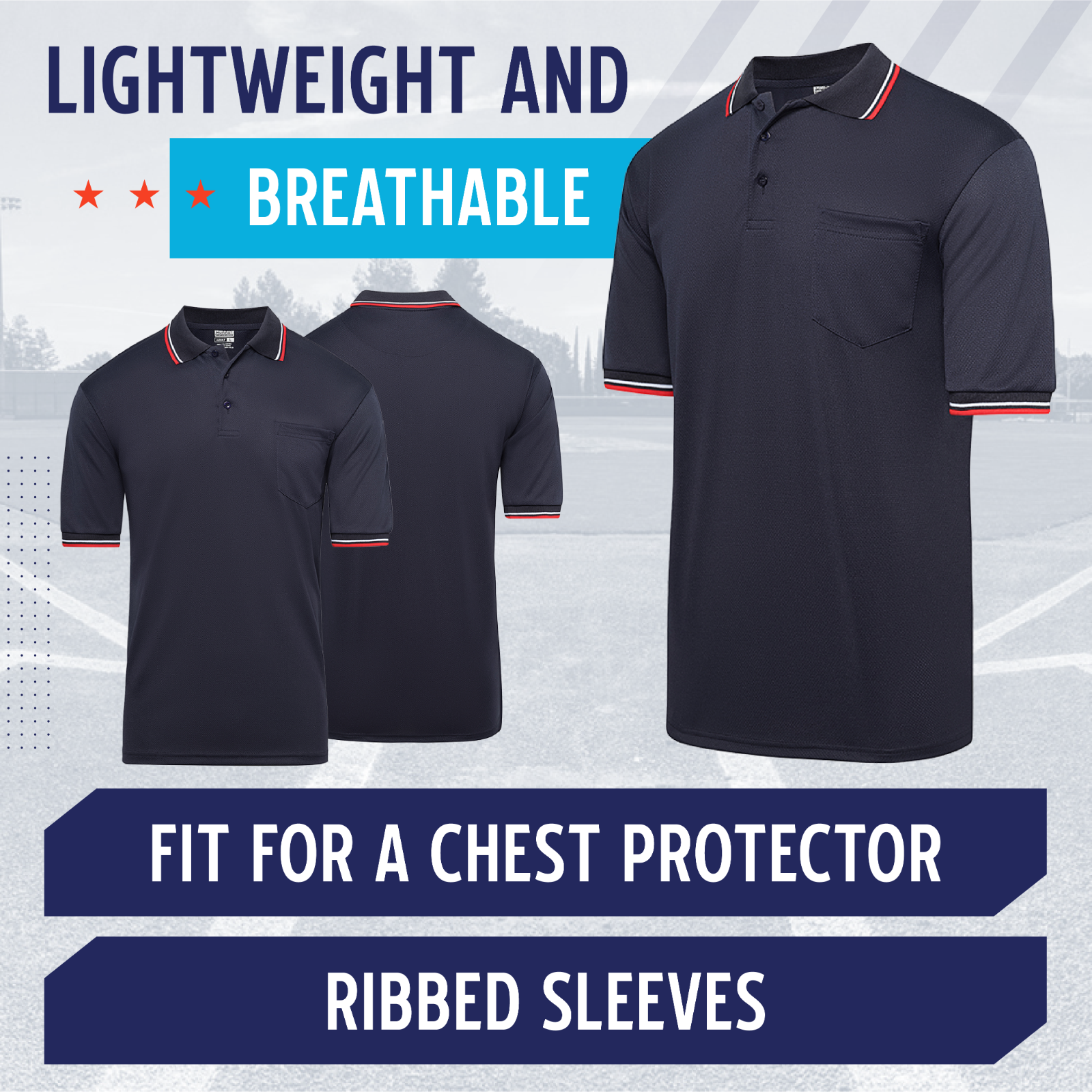 Murray Sporting Goods Navy Blue Short Sleeve Baseball and Softball Umpire Shirt