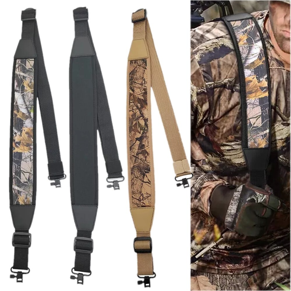 Two Point Rifle Gun Sling with Swivels Neoprene Padded Adjustable Shoulder Strap