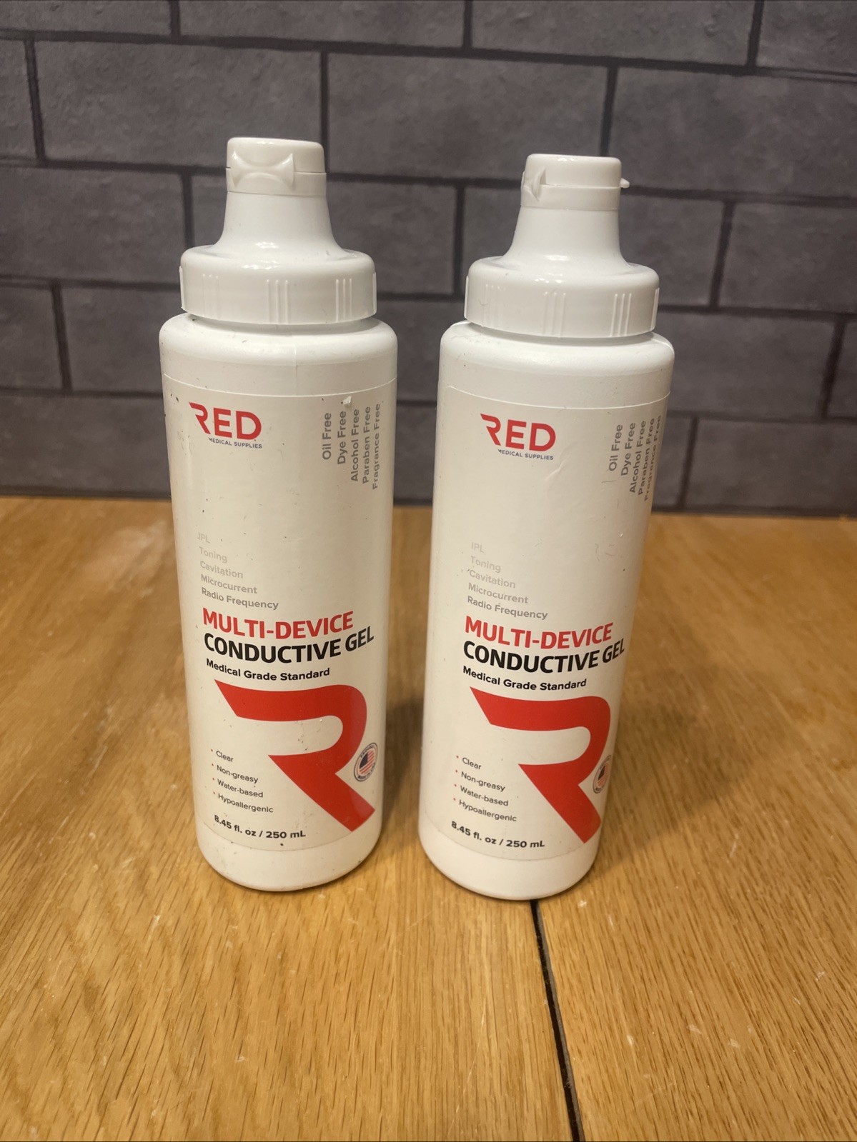 2X RED MULTI-DEVICE Conductive GEL,  Clear, Water Based, Hypoallergenic 250ml