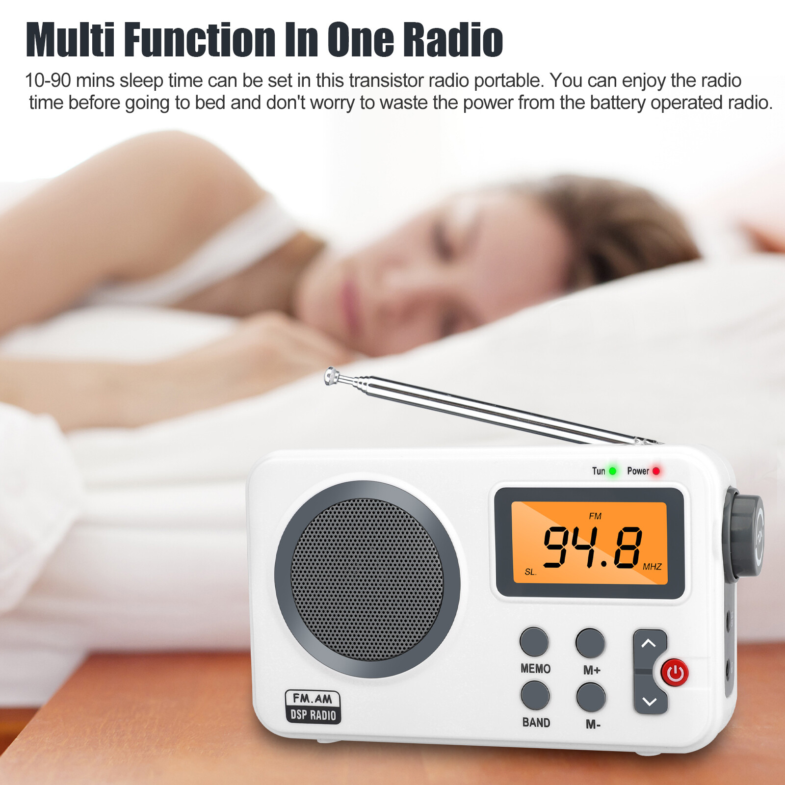 Rechargeable Portable FM/AM Radio Digital LCD Screen Clear Loud Speaker Player