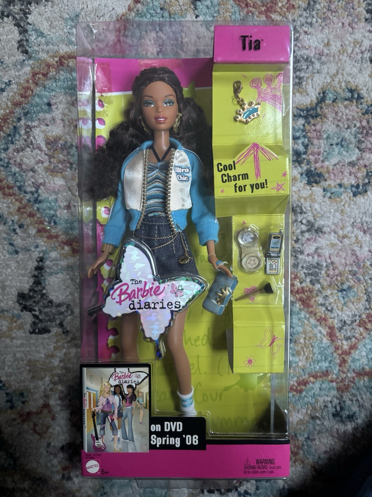 Collectable Tia From The Barbie Diaries 2005 Series Brown Hair Blue Outfit NIB