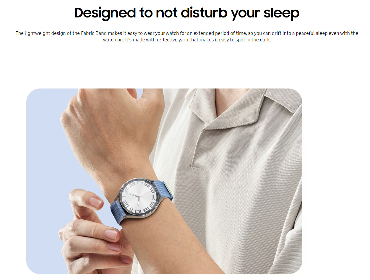 Samsung Original Fabric Band for Galaxy Watch 7, 6, 5 and 4 20mm M/L Black NEW