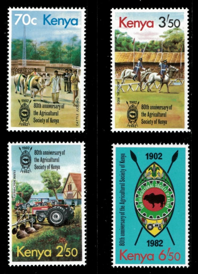Kenya 1982 - Agricultural Society, 80th Anniversary - Set of 4v - 230-33 - MNH