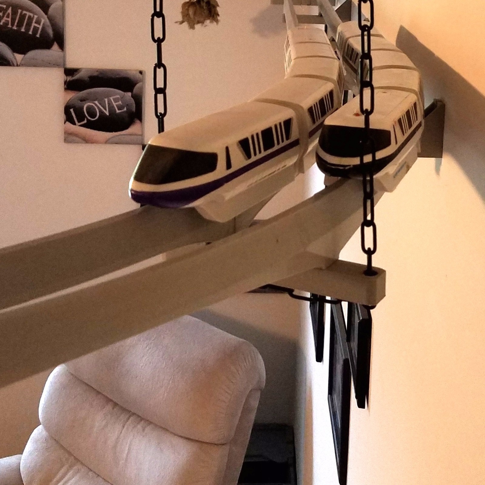 Double Track Wall Bracket for Mounting Disney Monorail Track to a Wall