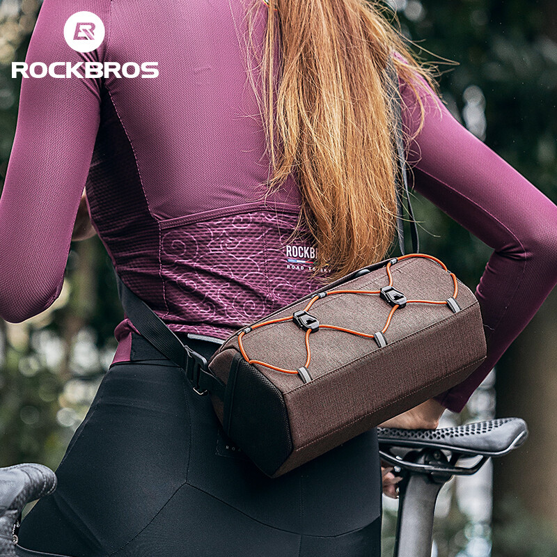 ROCKBROS Bike Front Handlebar Bag 2.2L Capacity Reflective Portable Storage Bag