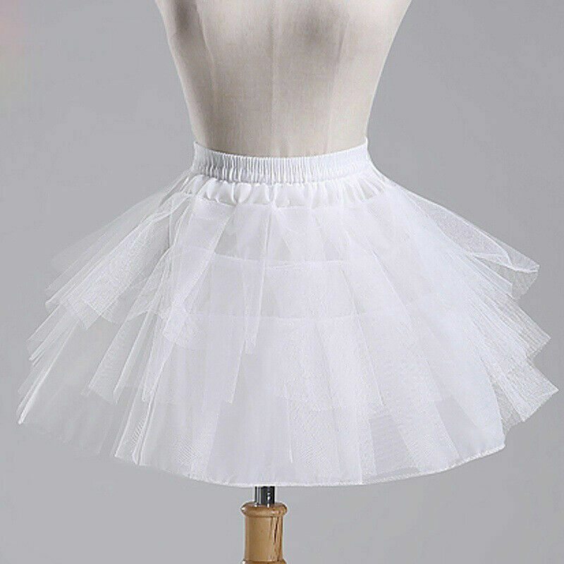 Women White Bridal Petticoat Hoop Skirt Crinoline Slip Wedding Gown Underskirt