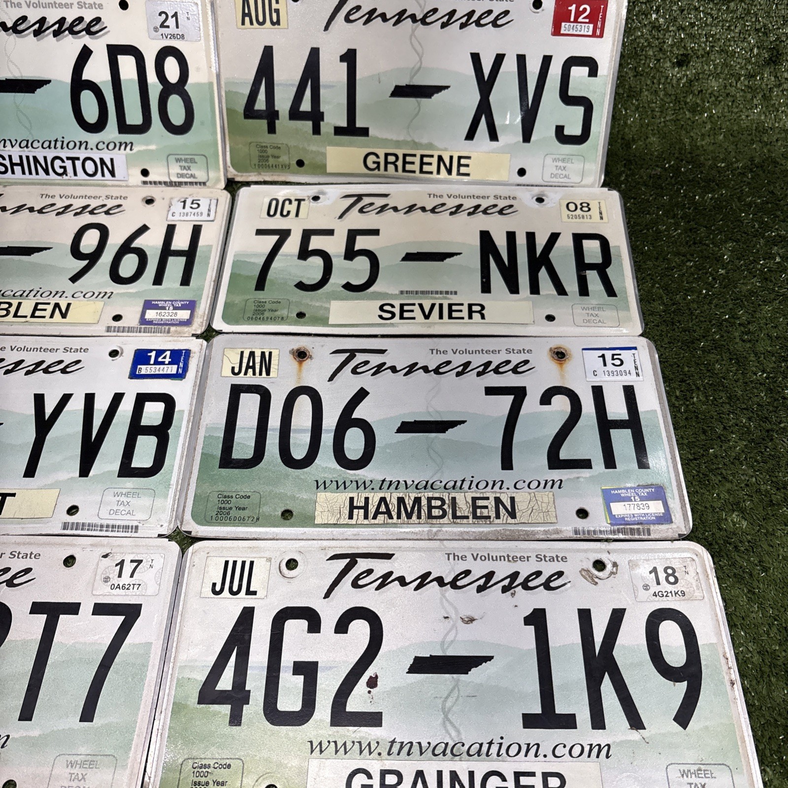 Lot Of 12 Tennessee TN Vacation 2006 License Plates Vintage! Man Cave, Crafts