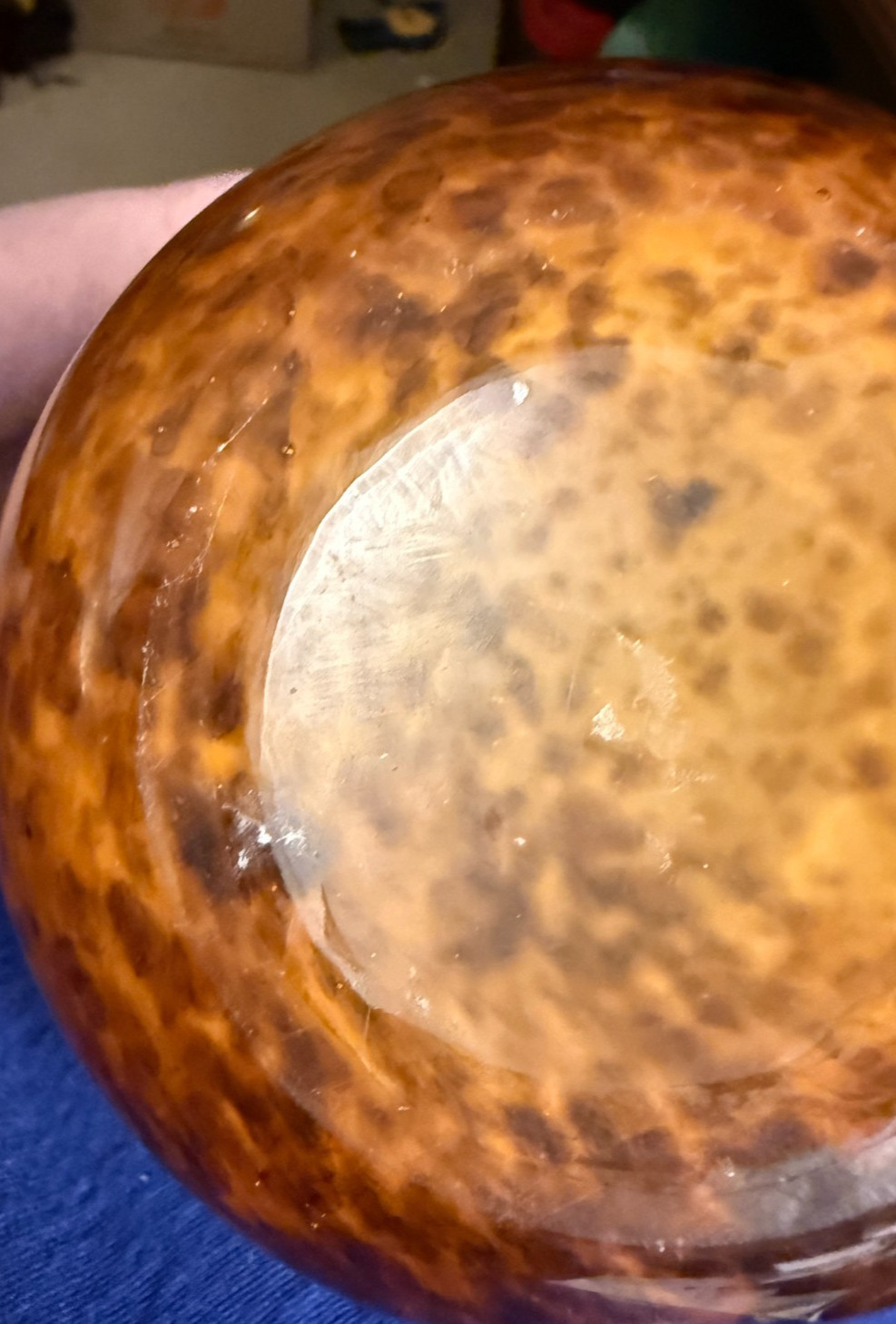 Large Vintage MCM Murano Glass Vase Shades of Autumn MINT Condition