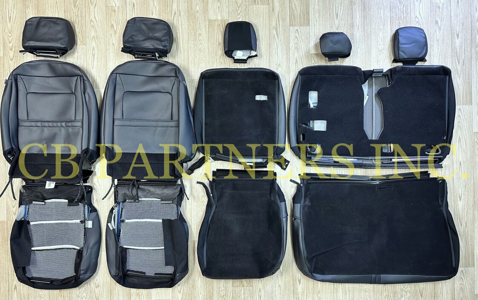 OEM FORD F150 NEW TAKE OFF LEATHER SEAT COVERS BLACK FITS: 2021 2022 2023