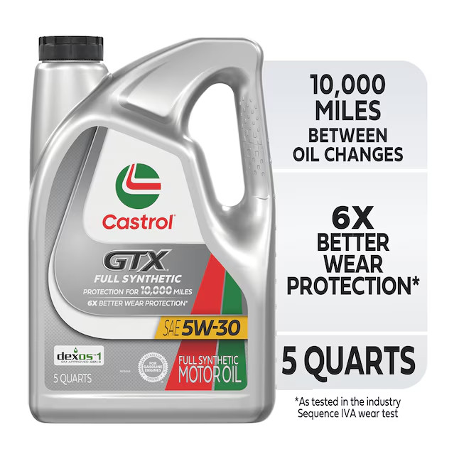 Castrol GTX Full Synthetic 5W-30 Motor Engine Oil 5 Quart Jug Car Truck