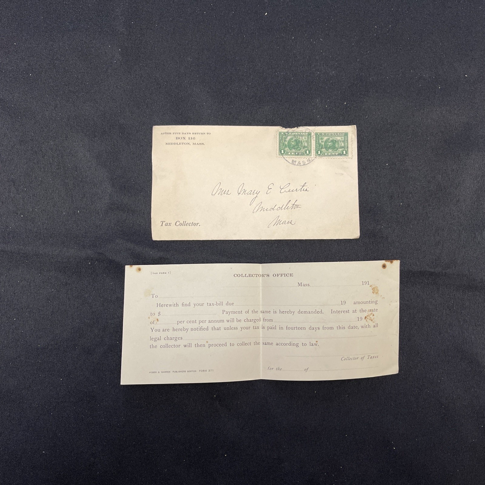 Lot of 34 Letters Mrs Mary Curtis Middleton Massachusetts 1900 - 1920