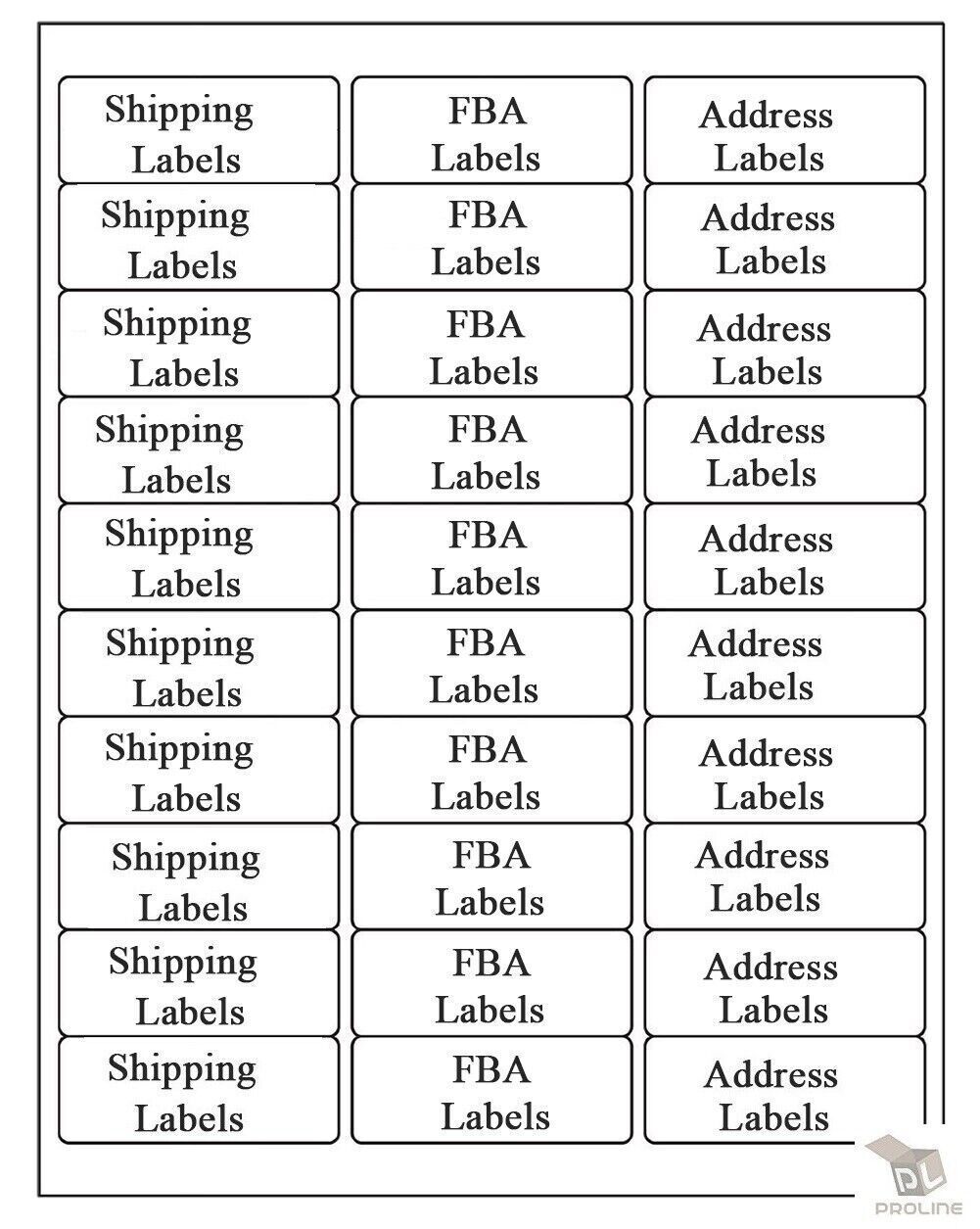 1" x 2 5/8" Address Mailing Labels Sheet FBA SKU Labels 30/sheet 30 UP Adhesive