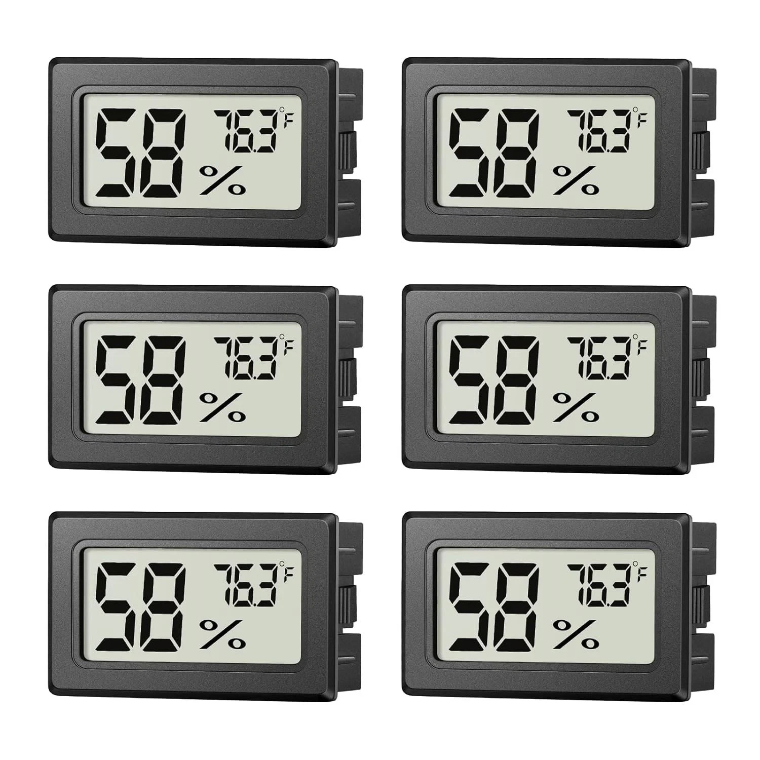 6 Pack Mini Hygrometer Indoor Humidity Meter, Small Digital Thermometer Humidity