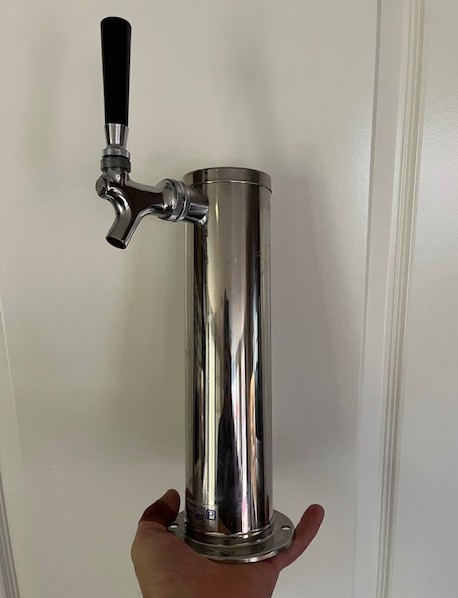 Single tap kegerator tower. Heavy gauge stainless steel. Professional quality.