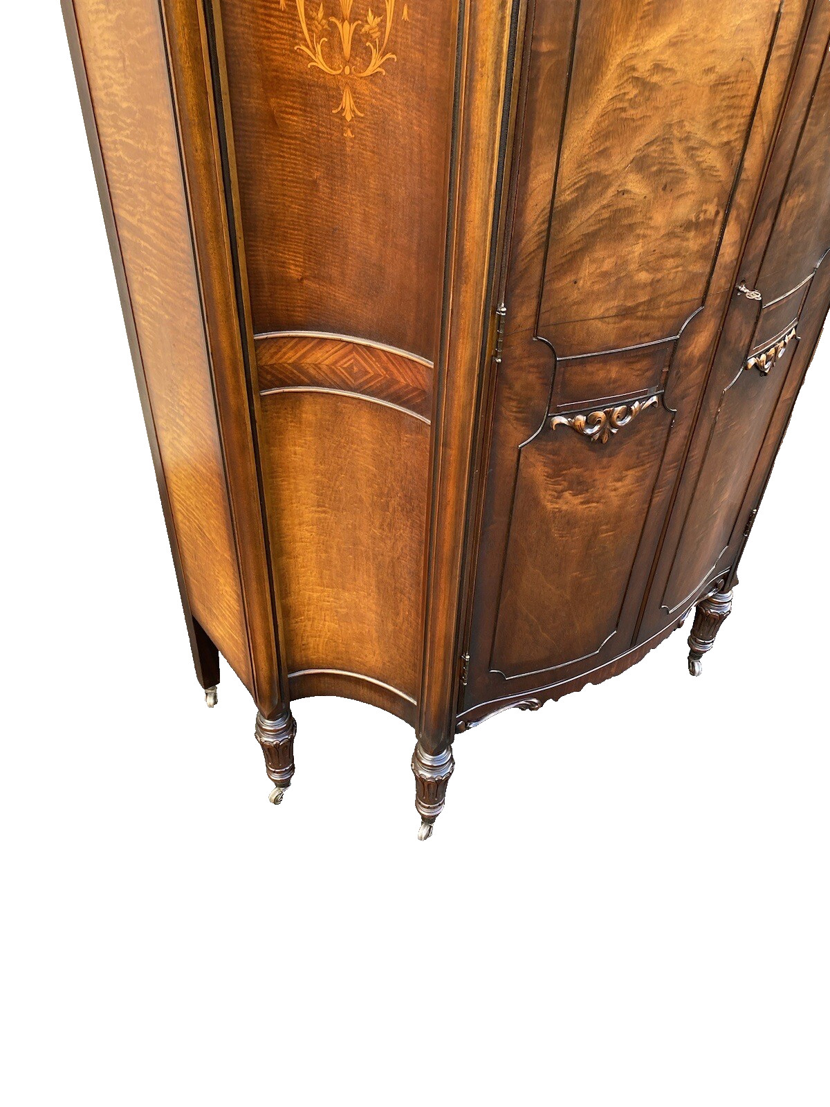 64922 Inlaid Walnut Chifferobe High Chest Dresser