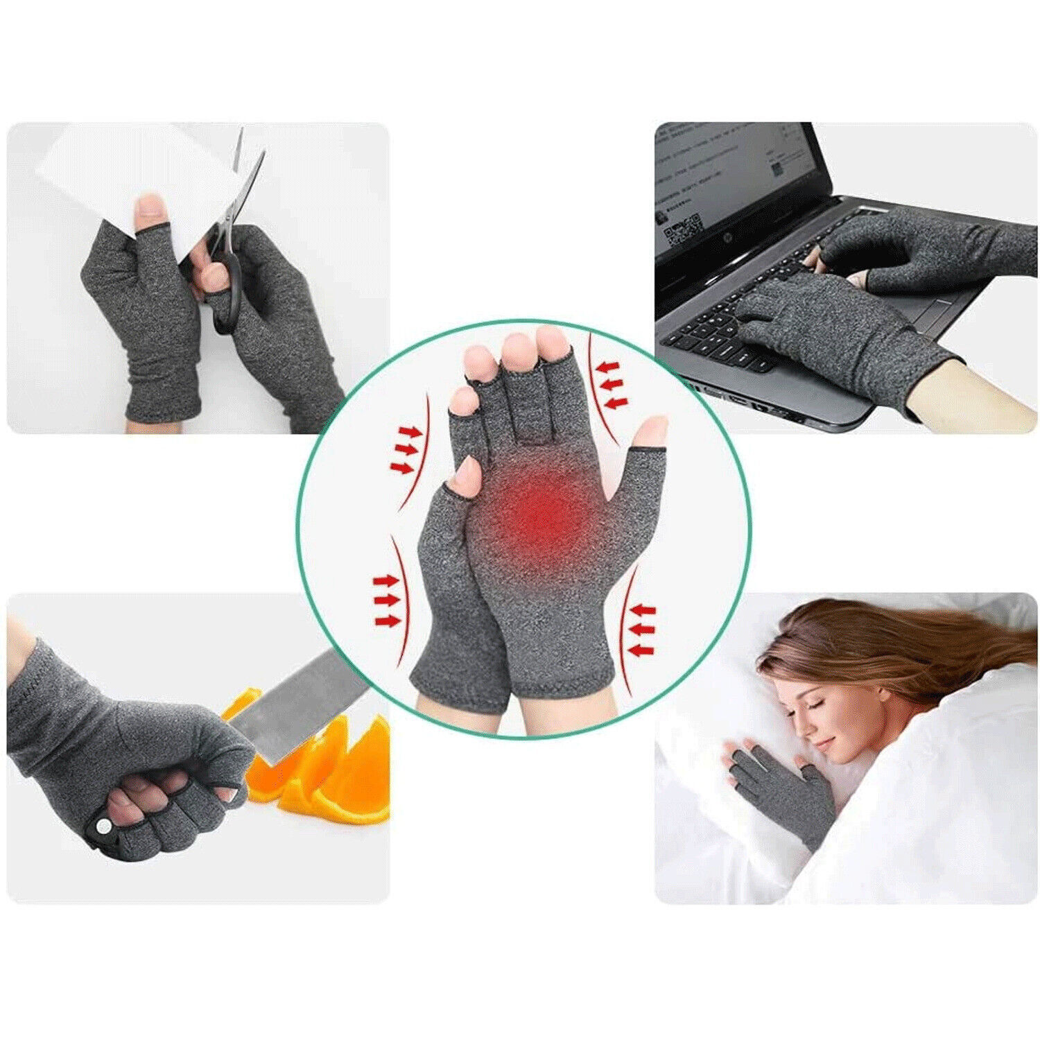 Arthritis Medical Gloves Compression Copper Pain Relief Hand Wrist Support Brace