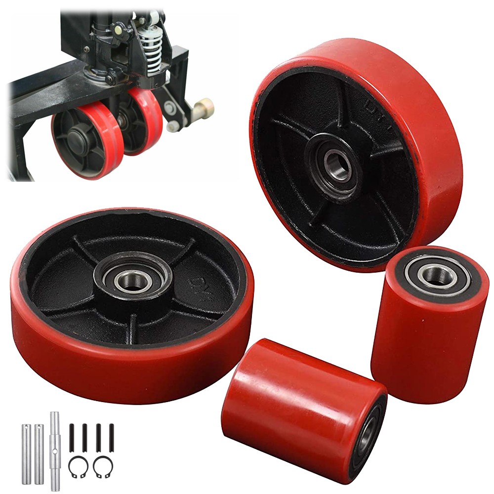 Pallet Jack Truck Wheels Replacement Kit 20mm ID Bearings Steer Wheel Load Wheel