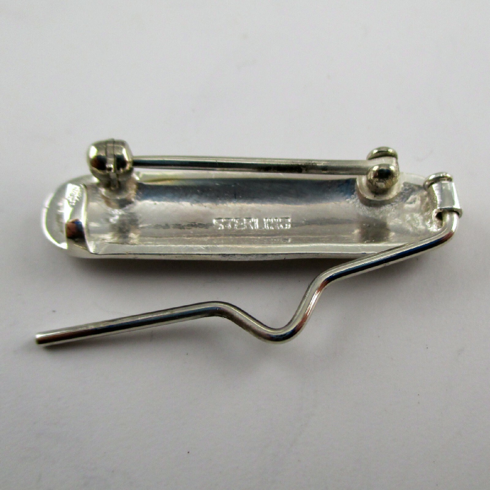 Sterling Silver MOM Charm Pin BROOCH Charm Holder BAR PIN Vintage NEW Nice!